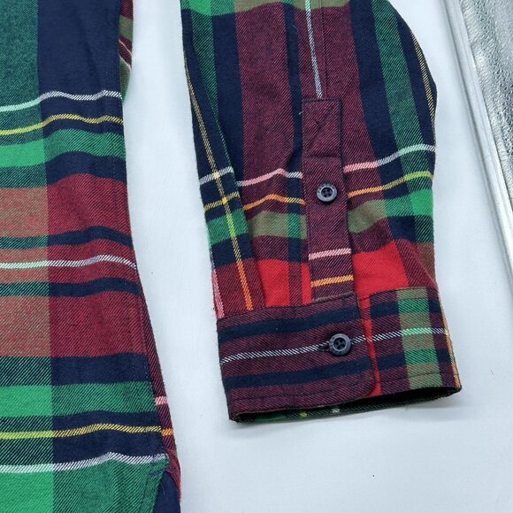 Parish Nation Men's Size 2XL Plaid Flannel Patch Long Sleeve Button Up Shirt NWT - Picture 2 of 11
